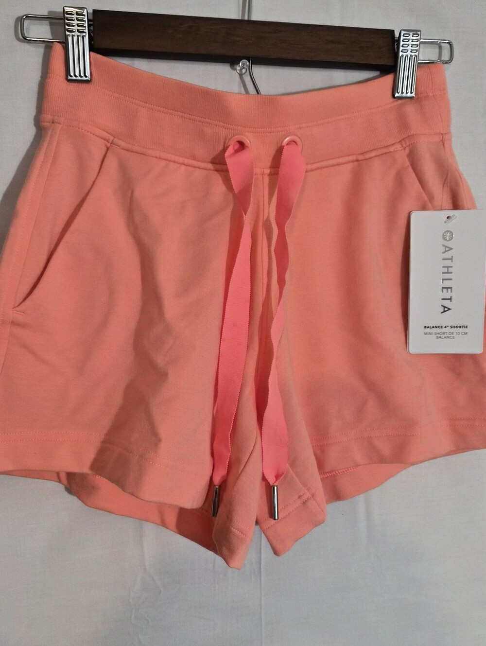 Athleta Balance 4” Shortie Shorts Women’s XXS NWT Coral Pink Lounge Athletic